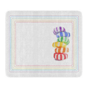 Planche à découper en verre 6x7 RAINBOW CANDY