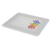 Planche à découper en verre 6x7 RAINBOW CANDY (Coin)