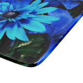 Planche à découper en verre à fleurs bleues (Coin)