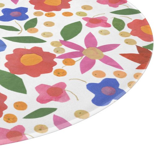 Planche à découper en verre à mini-tirage Floral A (Coin)