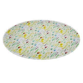 Planche à découper en verre à motif de prairie de