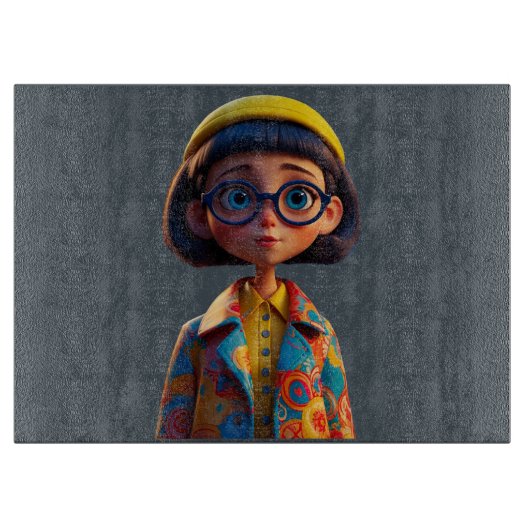 Planche à découper en verre à tarte Cutie (Devant)