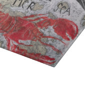 planche à découper en verre à thème homard design  (Coin)