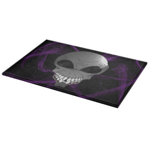 Planche à découper en verre alien gris