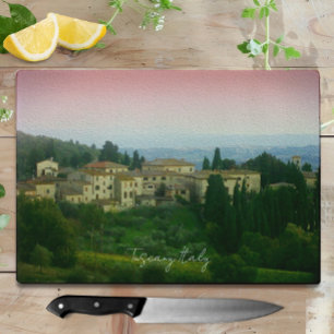 Planche à découper en verre aquarelle Toscane Ital