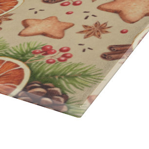 Planche à découper en verre aux épices de fêtes