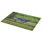 Planche à découper en verre avec art de vache Long (Coin)