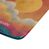 Planche à découper en verre avec coucher de soleil (Coin)