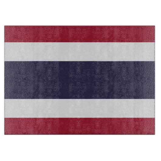 Planche à découper en verre avec Drapeau de la Tha (Devant)