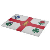 Planche à découper en verre avec Drapeau de Montré (Coin)