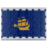 Planche à découper en verre avec drapeau de Québec (Devant)
