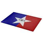 Planche à découper en verre avec Drapeau de San An (Coin)