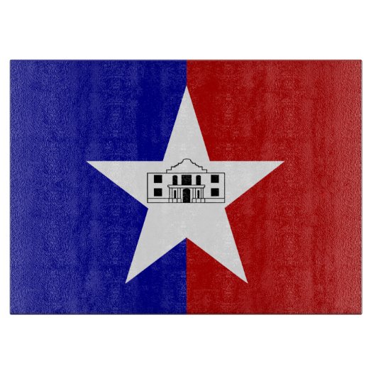 Planche à découper en verre avec Drapeau de San An (Devant)