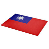 Planche à découper en verre avec Drapeau de Taïwan (Coin)