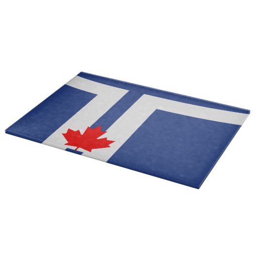 Planche à découper en verre avec drapeau de Toront (Coin)