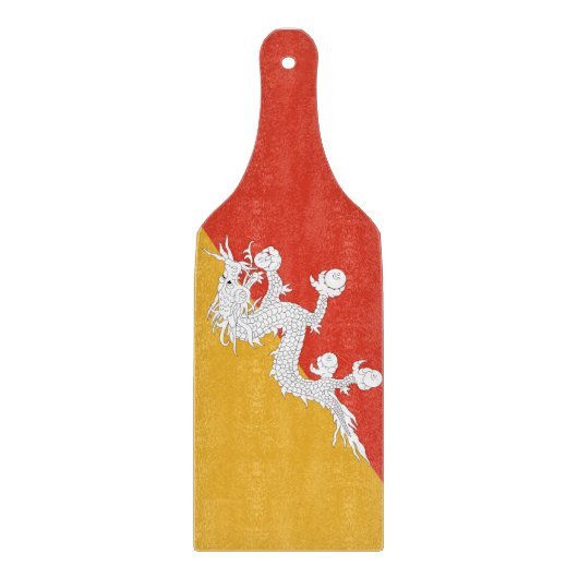 Planche à découper en verre avec drapeau du Bhouta (Devant)