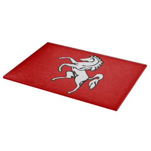 Planche à découper en verre avec drapeau du comté 