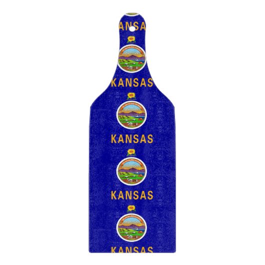 Planche à découper en verre avec drapeau du Kansas (Devant)
