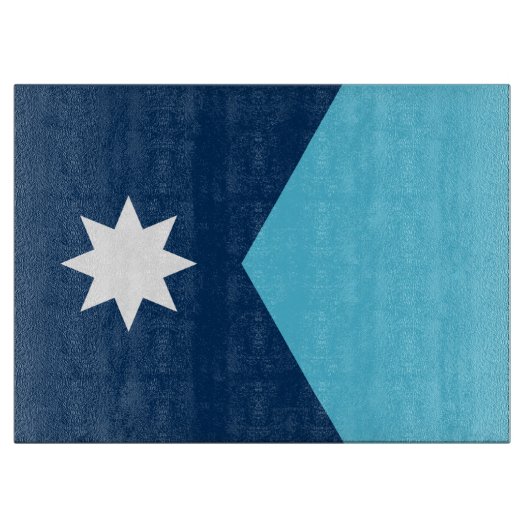 Planche à découper en verre avec drapeau du Minnes (Devant)