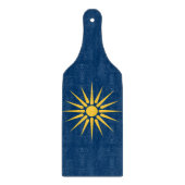 Planche à découper en verre avec drapeau Macédoine (Devant)