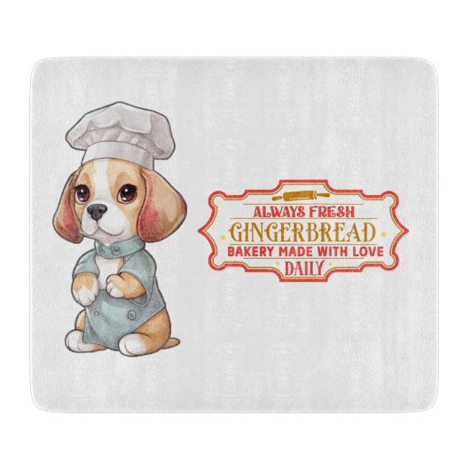 Planche à découper en verre Beagle Chef Baking Gin (Devant)