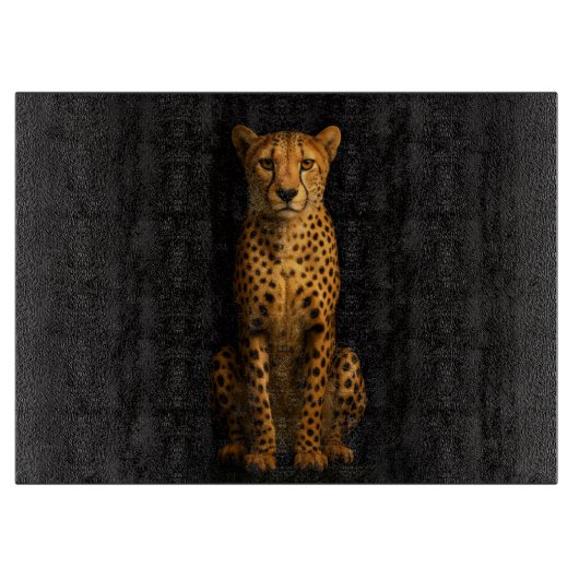 Planche à découper en verre Black 4 Luxe Guépard é (Devant)
