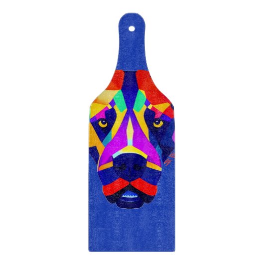 Planche à découper en verre bleu Alexander's Dog (Devant)