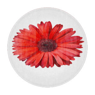 Planche à découper en verre botanique Daisy Orange