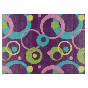Planche à découper en verre Cercles Violets Funky