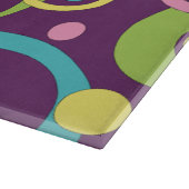 Planche à découper en verre Cercles Violets Funky (Coin)