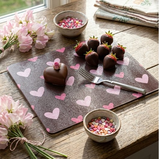 Planche à découper en verre Chéri(e)