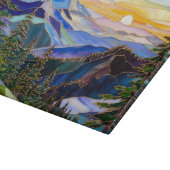 Planche à découper en verre Coucher de soleil mont (Coin)