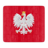 Planche à découper en verre d'aigle polonais (Devant)