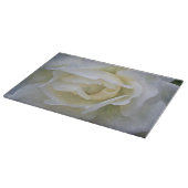 Planche à découper en verre d'art Fleur Rose Blanc (Coin)