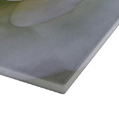 Planche à découper en verre d'art Fleur Rose Blanc (Coin)