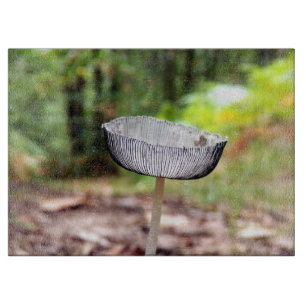 Planche à découper en verre de champignons à capuc