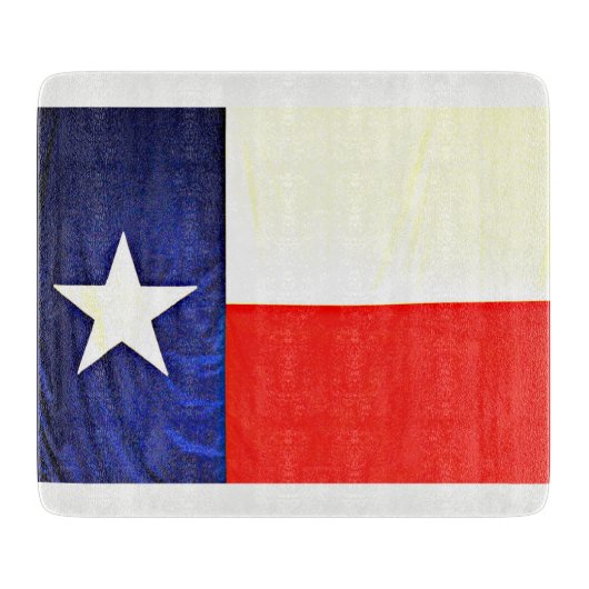 Planche à découper en verre de drapeau du Texas (Devant)