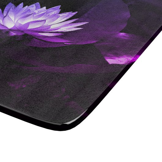 Planche à découper en verre de Lotus violet (Coin)