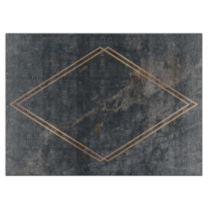 Planche à découper en verre de marbre gris 15" x 1