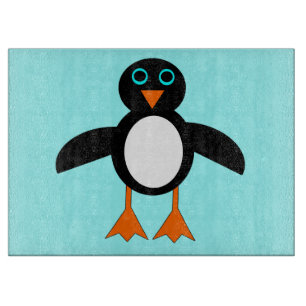 Planche à découper en verre de pingouin