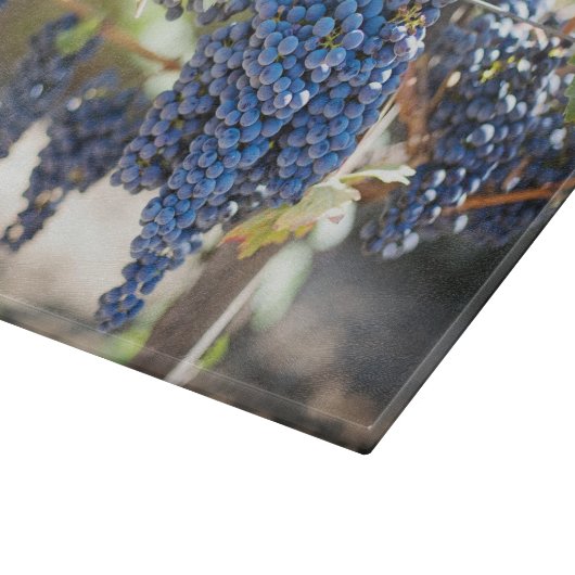 Planche à découper en verre de raisins violets (Coin)