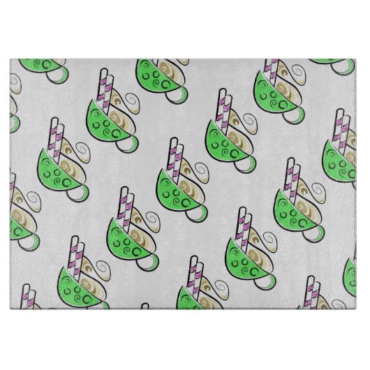 Planche à découper en verre décoratif/boisson chau (Devant)