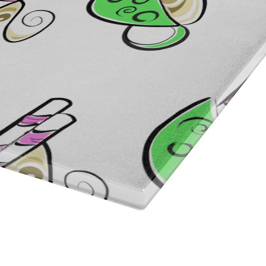 Planche à découper en verre décoratif/boisson chau (Coin)