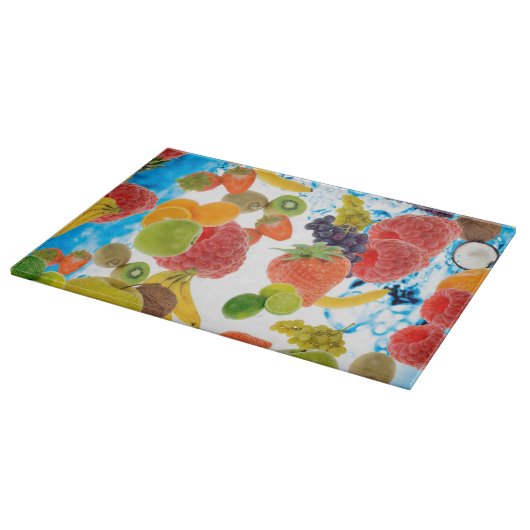 Planche à découper en verre décoratif/Fruits mélan (Coin)