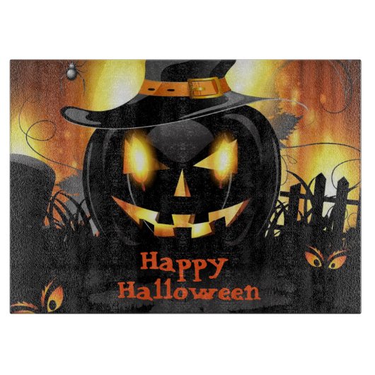 Planche à découper en verre décorative Halloween/C (Devant)