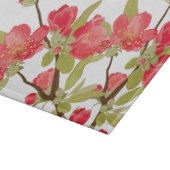 Planche à découper en verre en fleurs d'arbre rose (Coin)