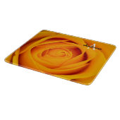 Planche à découper en verre fleur de rose jaune (Coin)