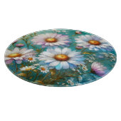 Planche à découper en verre fleuri Daisy (Coin)