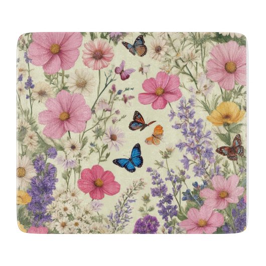 Planche à découper en verre floral (Devant)