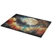 Planche à découper en verre Forêt au clair de lune (Coin)